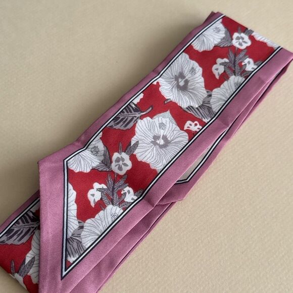 Floral Red and Pink Scarf #1870 - Picture 2 of 2